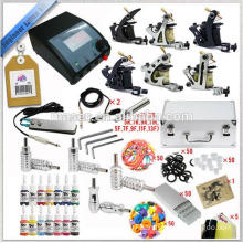 Beginner and professional complete accessories tattoo machine set hot sale tattoo kit with 6 rotary tattoo guns